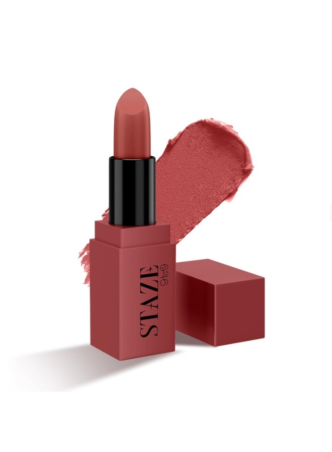 Staze 9to9 Crème De La Matte Lipstick | Intense Color Payoff | Weightless Silky Formula | Smudgeproof & Transferproof | 12 Hrs Stay | Non-Drying Pigmented Lightweight | 02 Bellini Baby | 4.2 g - Image 1